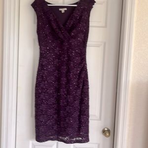 db lace dress in maroon color